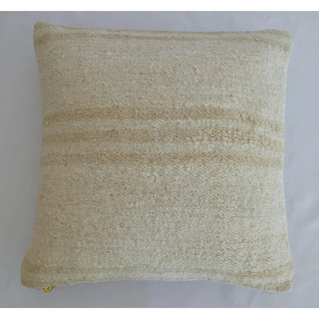 1970s Handmade Hemp Kilim Rug Pillow Cover For Sale - Image 5 of 5