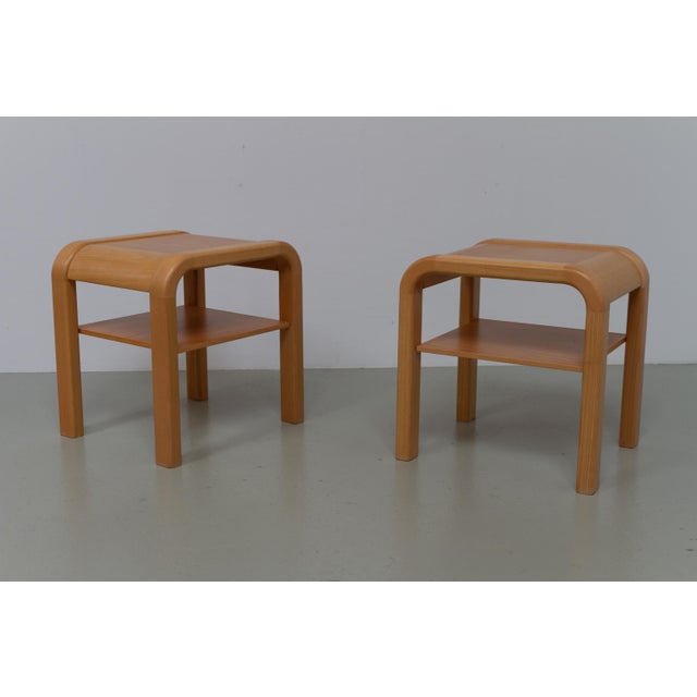 Danish Bedside Tables in Beech by Villy Nørgaard, 1980s, Set of 2 For Sale - Image 3 of 15