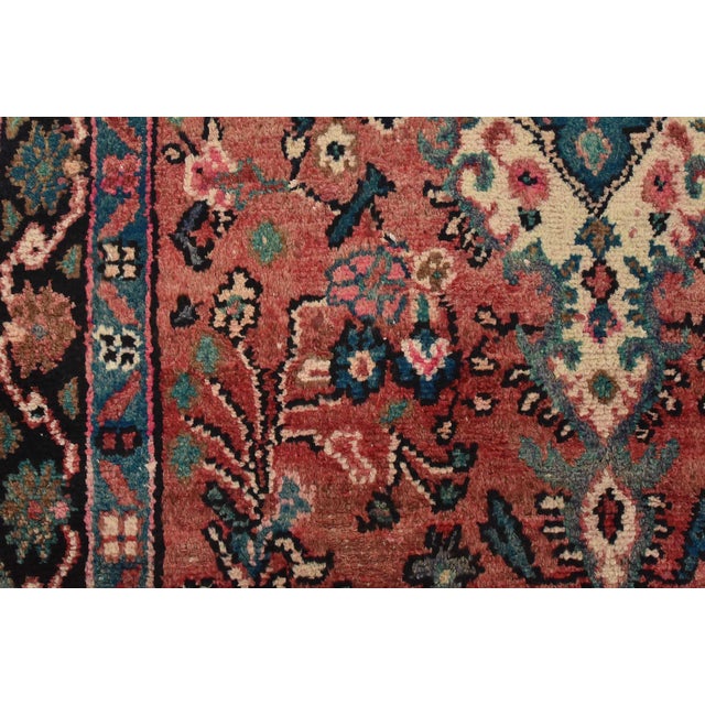 Malayer Runner 3’10” X 9’2” Red Wool Semi-Antique Traditional Hand-Knotted Rug For Sale - Image 9 of 14
