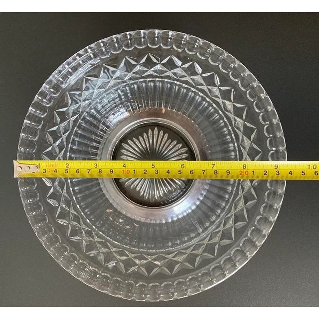 English Art Deco Crystal Glass and Silver Centerpiece Bowl, Circa Early 20th Century For Sale - Image 9 of 12