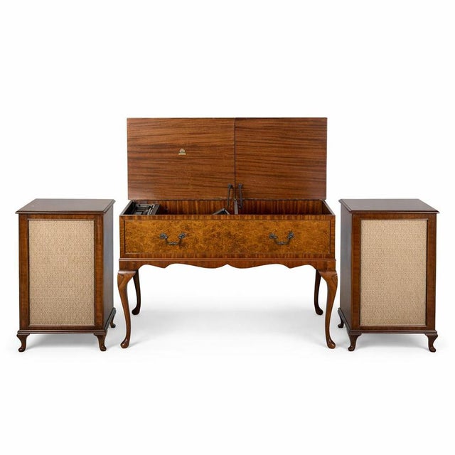 Vintage Walnut Radiogram and Stereo Speakers from Dynatron, Set of 3 For Sale - Image 11 of 11