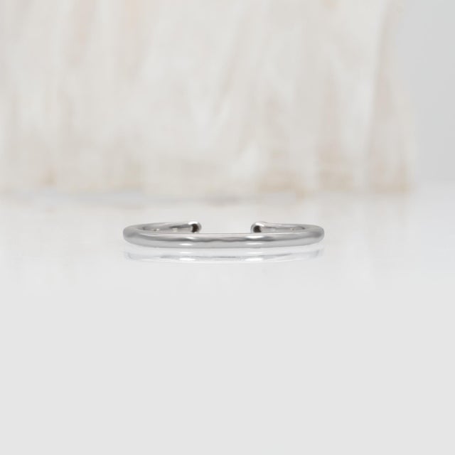 Metal Open Band Stackable Diamond Ring With Natural Diamond Accents in Solid 14k Gold, Size 6.75 For Sale - Image 7 of 8