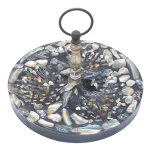 Vintage Mid Century Modern Abalone Shell and Acrylic Tray With Handle