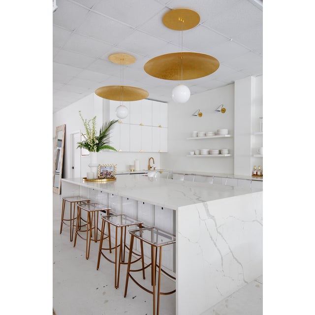 Hudson Valley Lighting Brim 36 in. 1 Light Chandelier in Soft White and Gold Leaf Finish For Sale In New York - Image 6 of 8