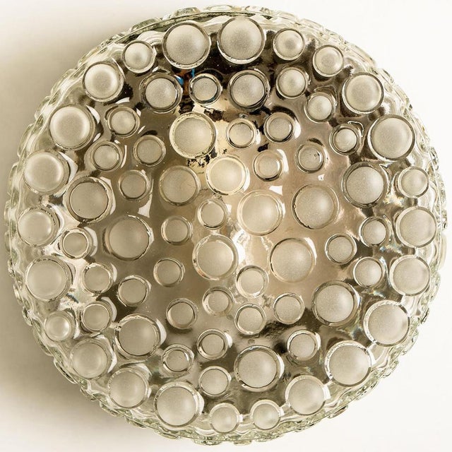 1960s Textured Dots Glass Wall Light by Hillebrand, 1960s For Sale - Image 5 of 18