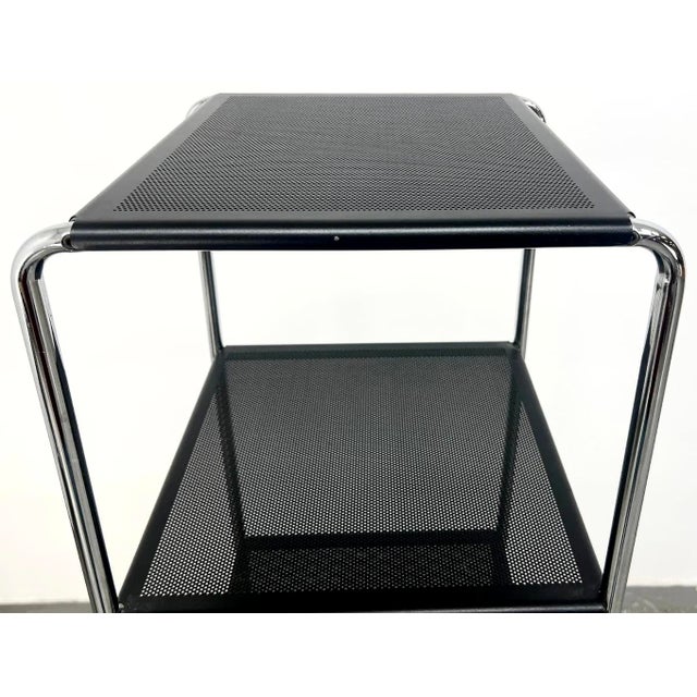 Mid-Century Modern Swedish Modern Industrial Steel Rolling Etager Shelving, 1970s, Labelled. For Sale - Image 3 of 8