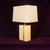 Cream Italian Rationalist Geometric Parchment and Metal Table Lamp by Tommaso Barbi, 1970s For Sale - Image 8 of 17