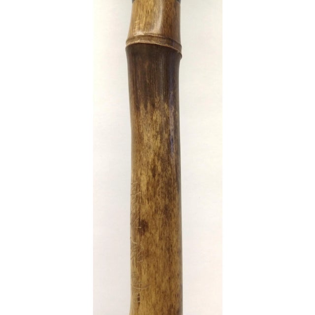 Antique Chinese Signed Bamboo Handle Natural Hair Calligraphy Brush For Sale In Portland, ME - Image 6 of 10