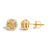Contemporary 10K Yellow Gold Opal and 1/6 Cttw Diamond Halo Stud Earring For Sale - Image 3 of 5