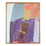1948 Mid-Century Modern 'Chair by the Wall' Vintage Original Interior Scene Oil Painting by Swedish Artist Rune Janson (1918-2004), Framed For Sale
