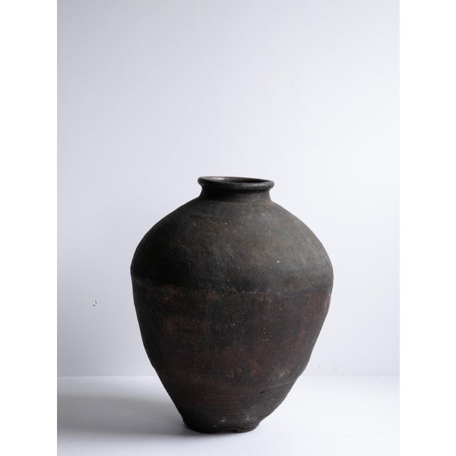 Ceramic Japanese Antique Wabi-Sabi Edo Pottery Vase 18th Century / Tsubo For Sale - Image 7 of 15