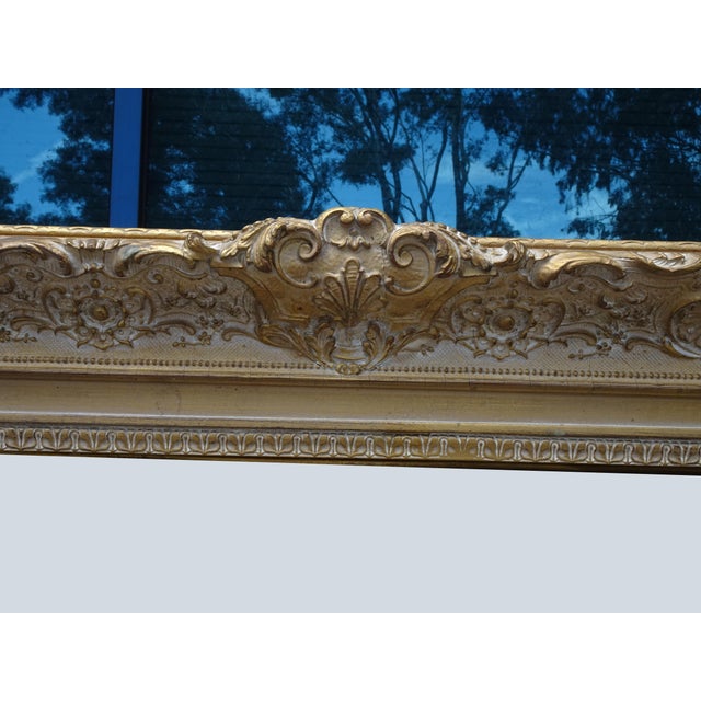 1970s Large Tall 56'x 41 Vintage French Provincial Gold Ornate Picture Frame For Sale - Image 5 of 14