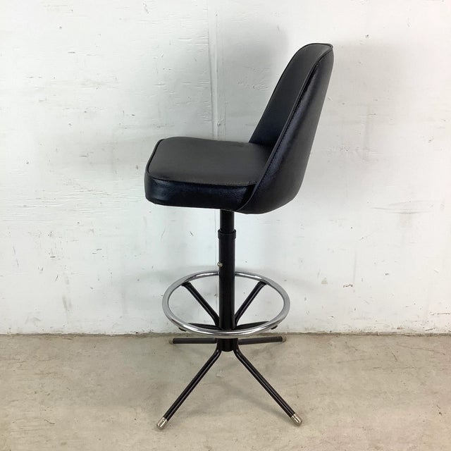 Mid-Century Swivel Barstool For Sale In Philadelphia - Image 6 of 12