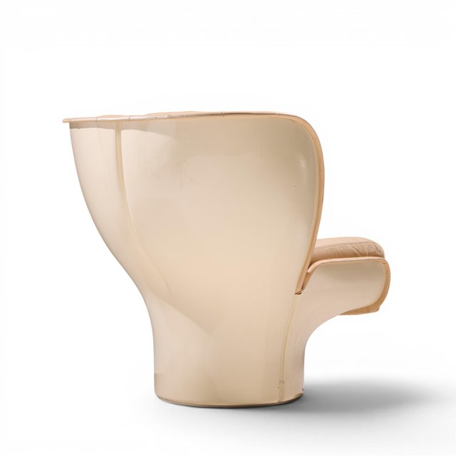 Animal Skin Joe Colombo for Comfort Model 1005 Mid Century Fiberglass and Leather Elda Lounge Chair For Sale - Image 7 of 10