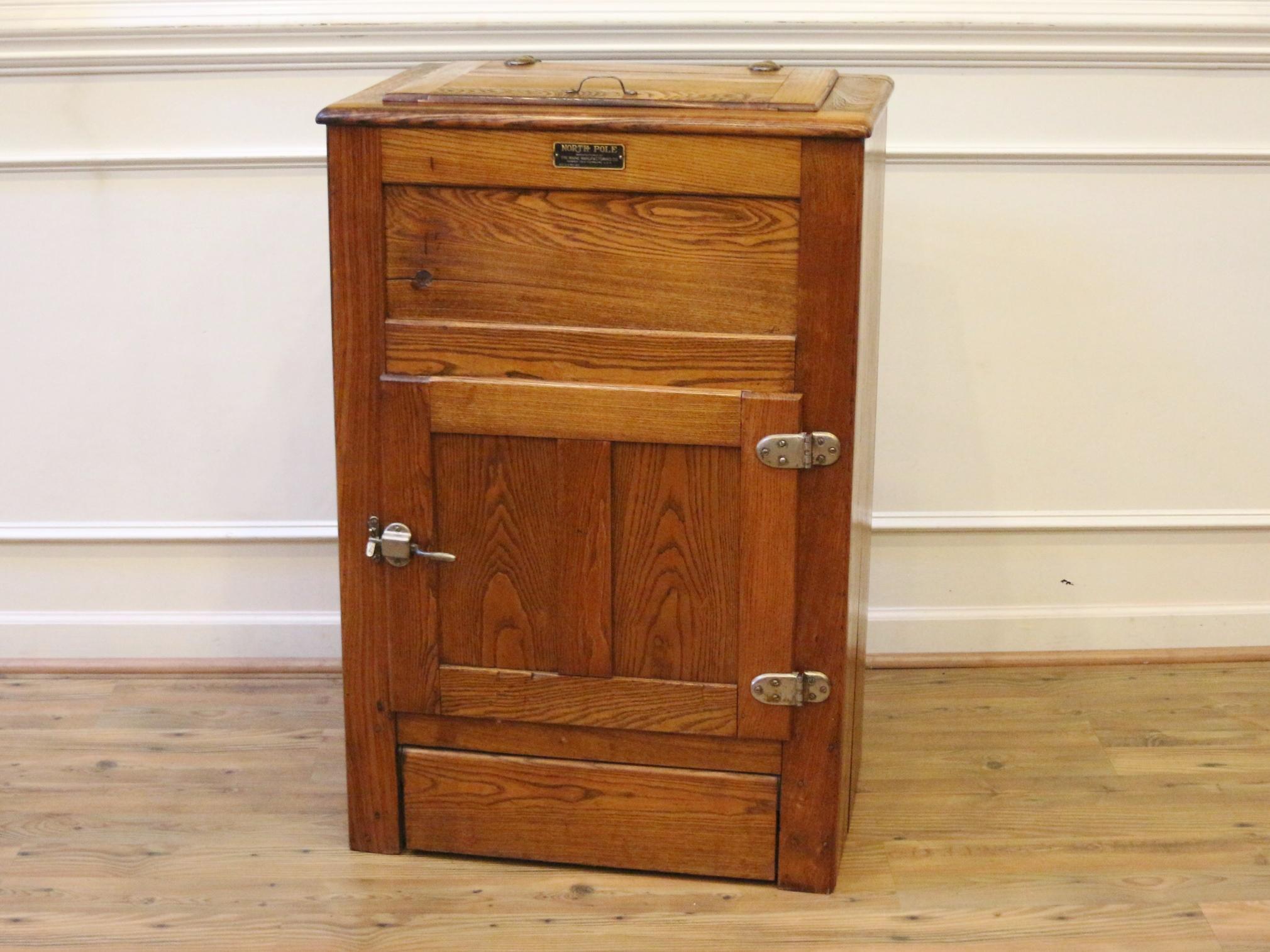 antique oak ice box for sale