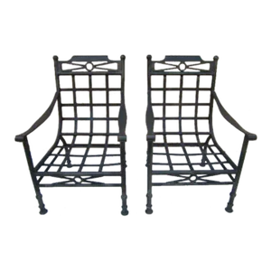 Mallin for Good Life Aluminum Patio Black Chairs - Set of 2
