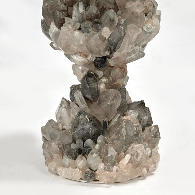 Pair of Vintage Quartz Crystal Candle Stands For Sale - Image 10 of 12