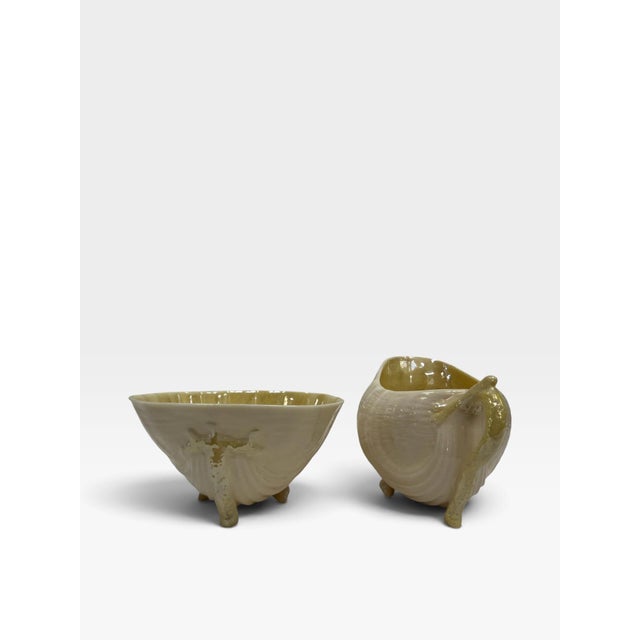 Belleek Pottery Ltd. Vintage Belleek Irish Porcelain Toy Shell Creamer & Sugar Set For Sale - Image 4 of 7