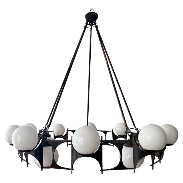 Brutalist Style Chandelier, 1950s For Sale