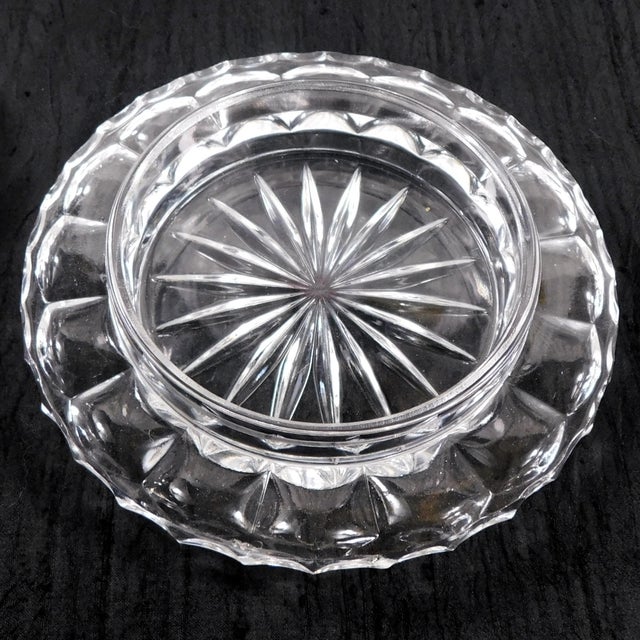 Contemporary 1980s Heavy Cut Glass Covered Serving Dish For Sale - Image 3 of 3