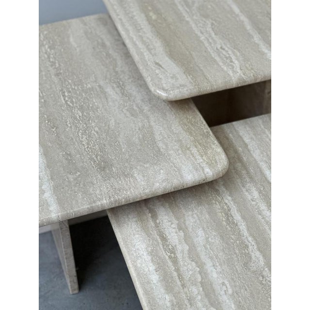 Italian Travertine Nesting Tables, 1970s, Set of 3 For Sale - Image 10 of 16