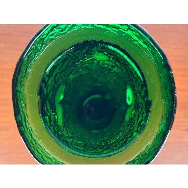 Mid-Century Modern Italian Green Glass Vase by Wayne Husted for Stelvia, 1970s For Sale - Image 12 of 17