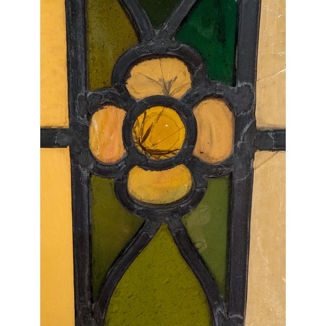 Antique Victorian Stained Glass Window Large For Sale - Image 4 of 12