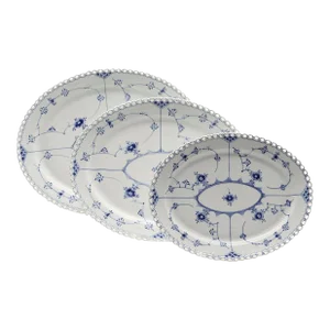 1950s Royal Copenhagen Three Serving Platters, Blue Fluted Full Lace, 1147, 1148, 1149- Set of 3