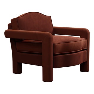 Cinnamon Velvet Elio Chair by Ceraudo For Sale