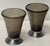 A fine pair of period Art Deco conical vases from France, featuring flared tops with horizontal, ribbed lines of smoked...
