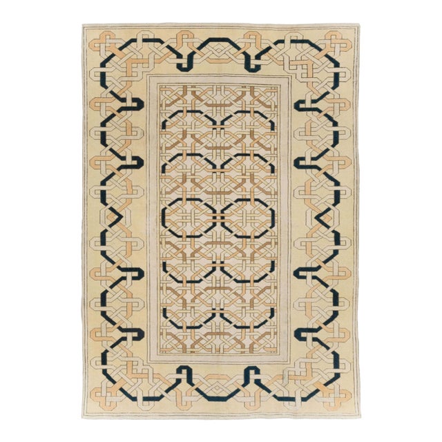 Galerie Shabab Collection Mid-20th Century Turkish Anatolian Art Deco Style Accent Rug For Sale