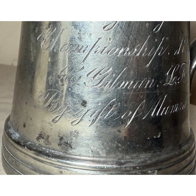 Antique 1899 Bibba Cambridge High & Latin Sports Pewter Champs Trophy Award Mug For Sale - Image 4 of 11