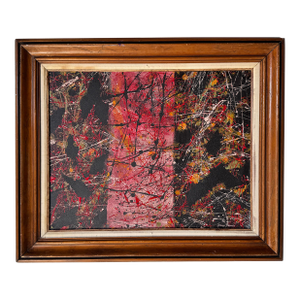 1970's Vintage Jackson Pollock- Style Abstract Expressionist Oil Painting - Signed