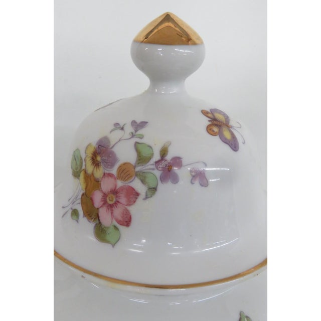 White Andrea by Sadek White Lidded Porcelain Ginger Jar With Flowers Butterflies 5013b For Sale - Image 8 of 17