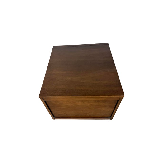 Broyhill Premier Emphasis Mid-Century Modern Walnut Cabinet End Table For Sale - Image 12 of 18