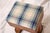 Vintage "Foot" Stool With Blue Plaid Top - Handmade Stool For Sale - Image 4 of 15