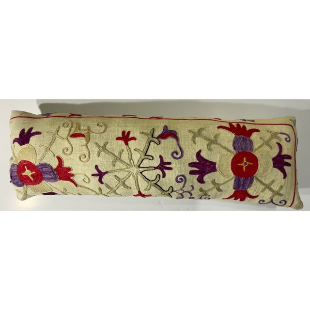 Asian Antique Antique Hand-Embroidered Suzani Pillow - a Piece of Art For Sale - Image 3 of 12