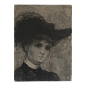 Antique Belle Epoque Portrait Painting Attributed to Charles Hermans, Belgian