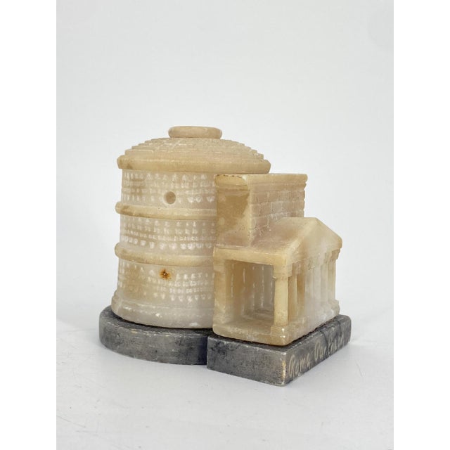 Hand-Carved Miniature Alabaster Model of the Pantheon in Rome, 1900 For Sale - Image 11 of 13