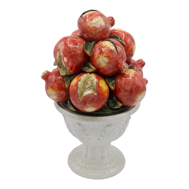 Vintage Italian Ceramic Pomegranate Topiary For Sale