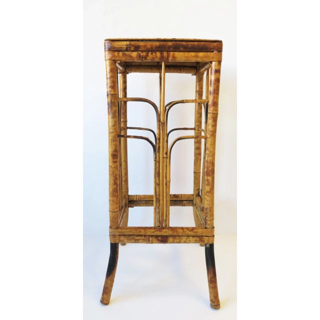 Wicker Bamboo Pedestal Column Stand For Sale - Image 4 of 13