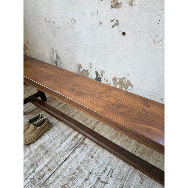 Oak Farmhouse Bench, 1890s For Sale - Image 14 of 18