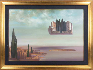 Fabrizio Clerici, Latitude Bocklin, Oil on Canvas, 1975, Framed
