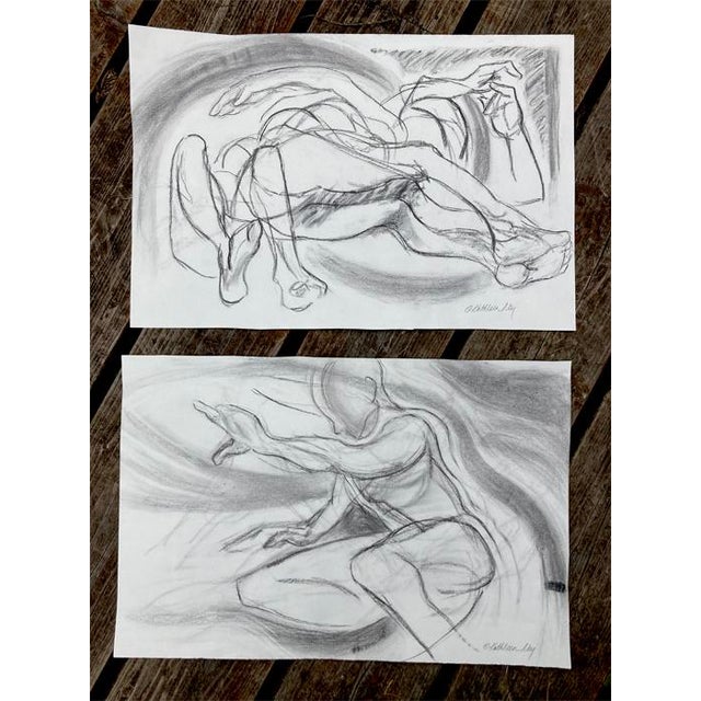 Original Semi Abstract Charcoal Drawing, Butoh Figure For Sale - Image 4 of 5