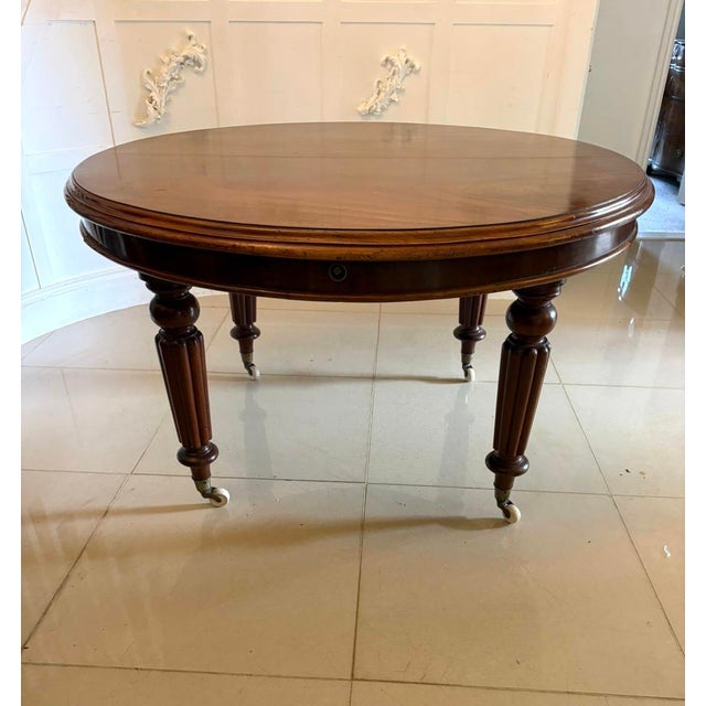 Brown Antique Victorian Extendable Dining Table in Mahogany, 1860 For Sale - Image 8 of 12