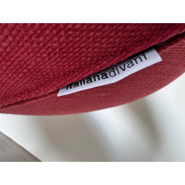 Vintage Italian Postmodern-Style Red Swivel Lounge Chair by Italianadivani/ Sold For Sale - Image 11 of 12