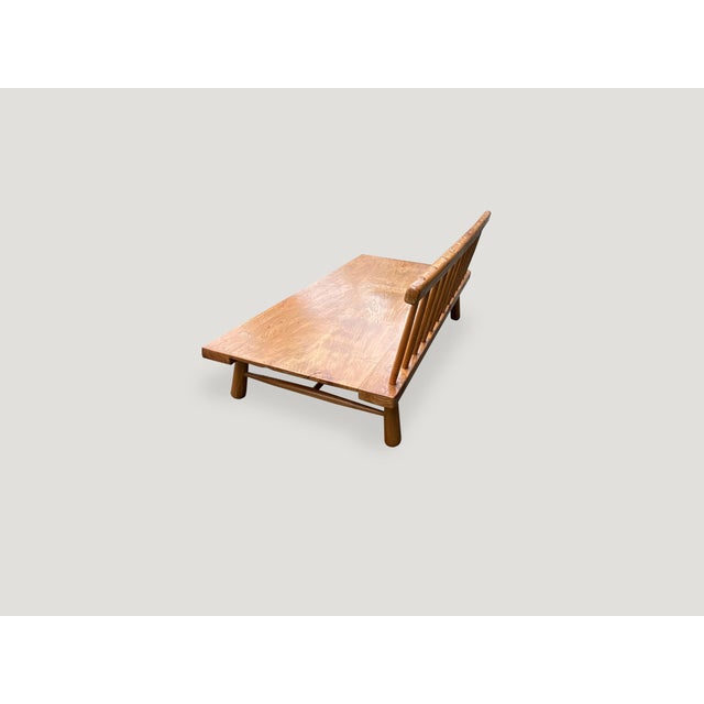 Andrianna Shamaris Couture Low Teak Wood Sofa For Sale In New York - Image 6 of 18