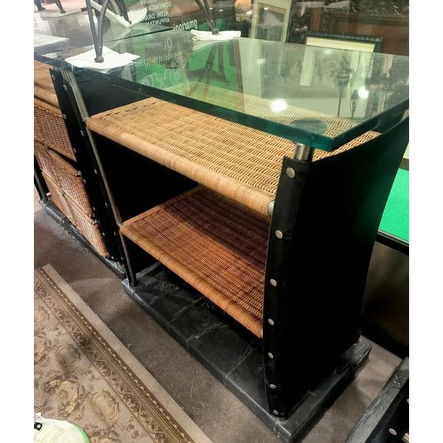 Mobile Bar in Steel with Wicker by Toni Cordero, 1970s For Sale - Image 6 of 6