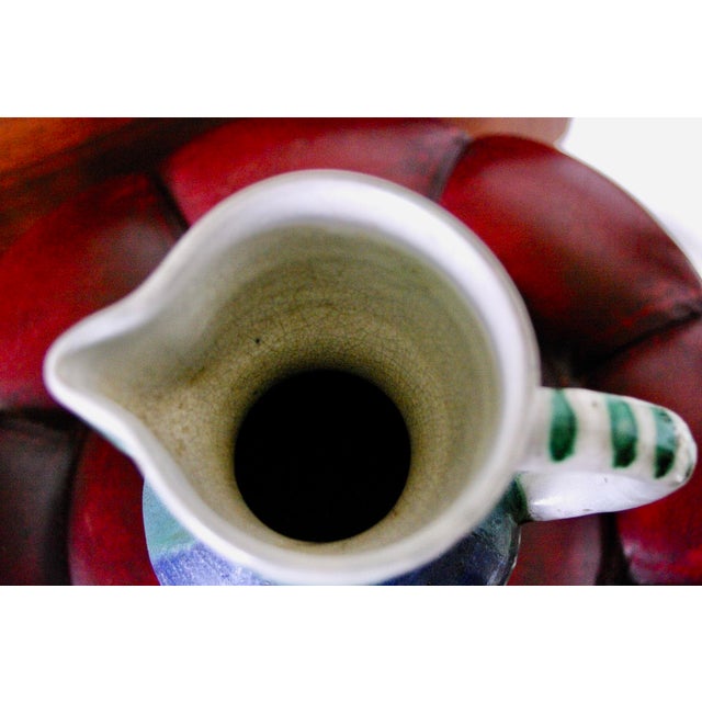 Forest Green Ceramic Pitcher from Naumowitch & Gourou Le Grand Chene, 1950 For Sale - Image 8 of 11