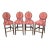 Roundback Damask Upholstered Barstools/4 For Sale